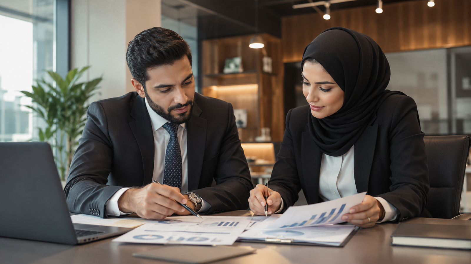 مراجعة تقارير مالية مع مستشار محاسبي