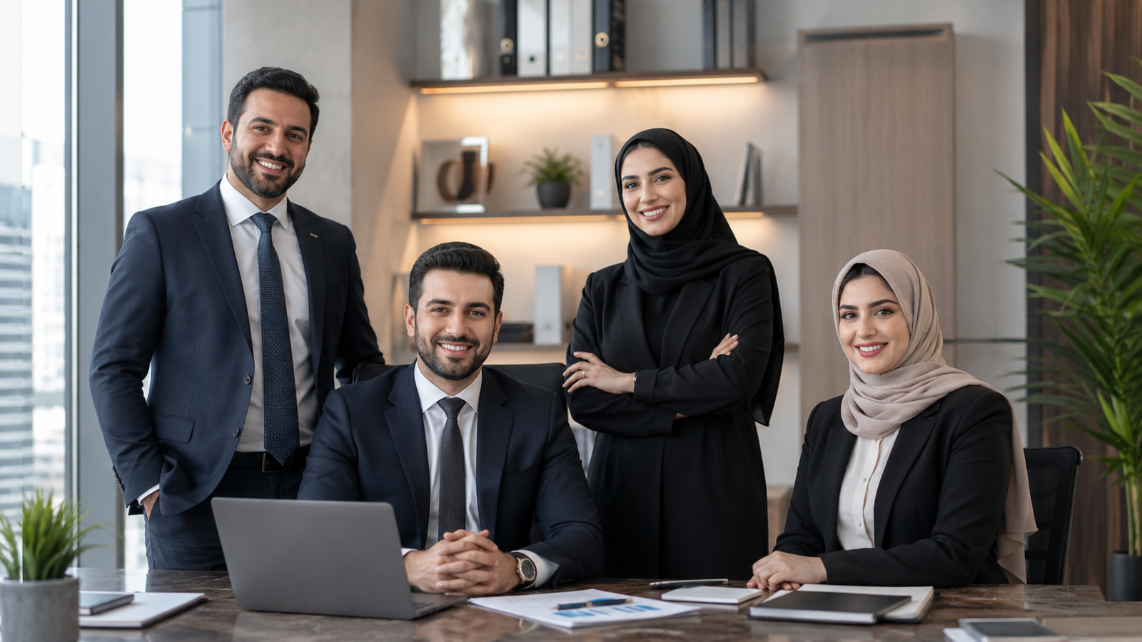 فريق محاسبي يراجع تقارير مالية